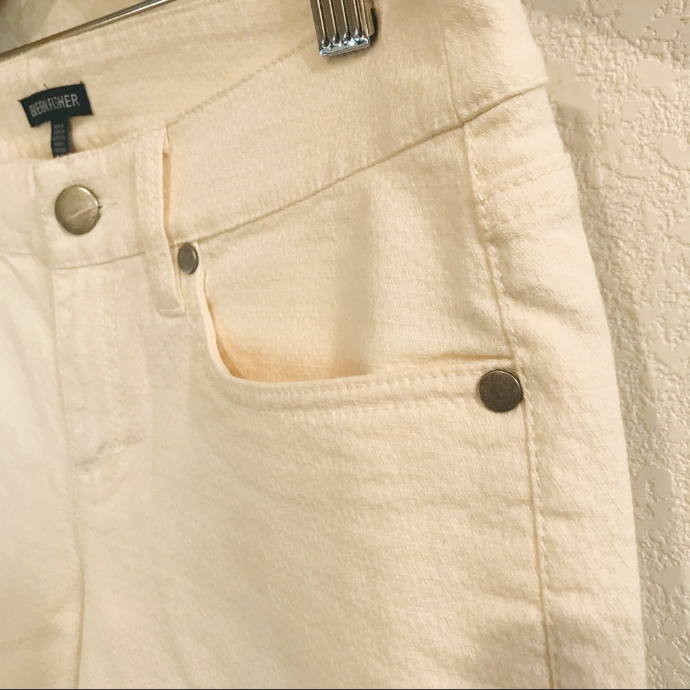 Eileen Fisher Off White Textured Skinny Pants Sz 4 - Picture 5 of 11